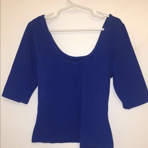 Xhileration blue half sleeve crop top